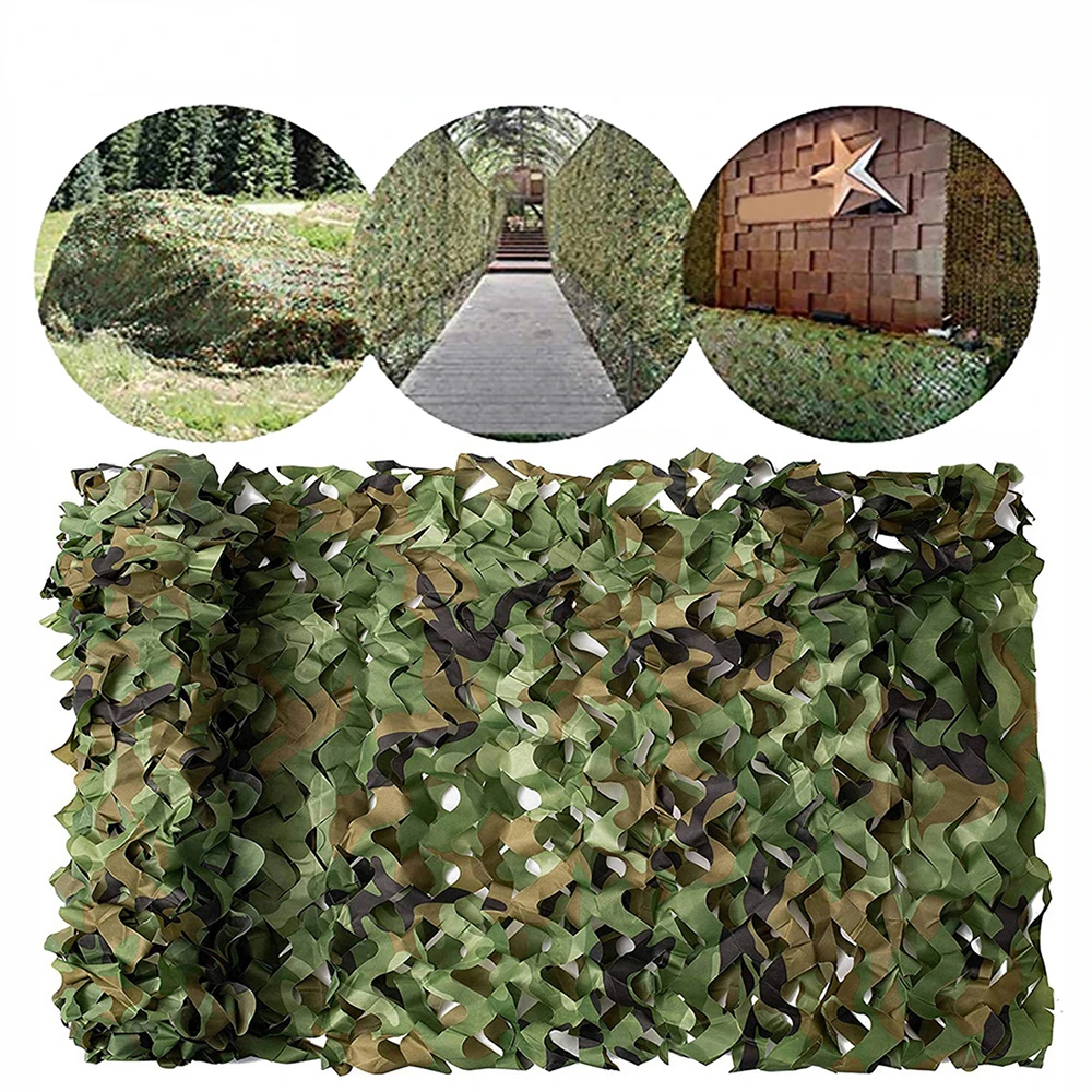 

1.5x3m /2x10m Hunting Military Camouflage Nets Woodland Army training Camo netting Tent Shade Camping Sun Shelter Car Covers