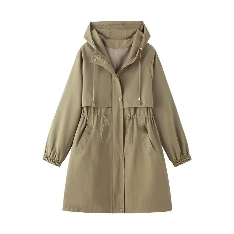 Тренчкот женский приталенный с капюшоном