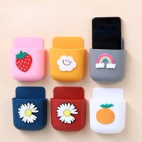 2022 cute wall mounted organizer storage box of remote control multiple color options storage box rack phone charging holder