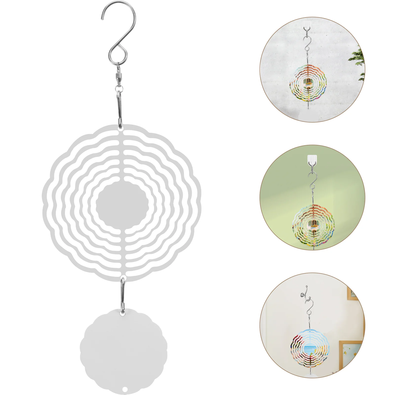 

Wind Spinnersublimation Blanks Hanging Garden Ornaments Metal 3D Yard Craftsand Diy Decoration Lawn Printable Aluminum Chime