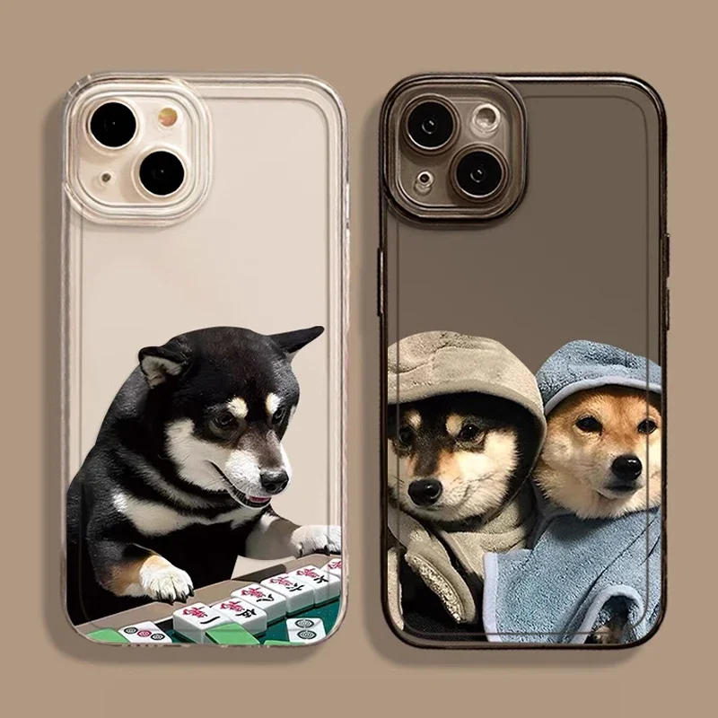 Чехол для телефона с милым мультяшным животным и собакой Шиба-ину IPhone 16 15 14 13 12 Mini