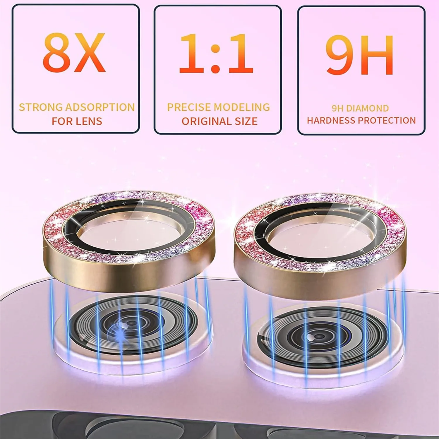 Bling Tiny Diamond Alloy Camera HD Защитное стекло для Samsung Galaxy Z Flip 6 5 5G Блестящее металлическое