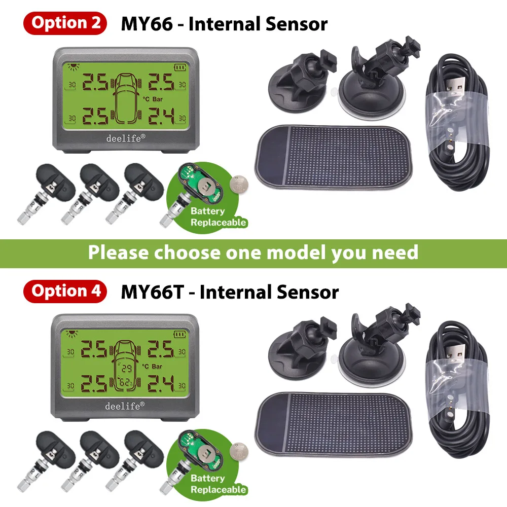

Deelife Solar TPMS Система Контроля Давления В Шинах Автомобильный Датчик Колес На Солнечной Энергии С Дисплеем Давления И Те...