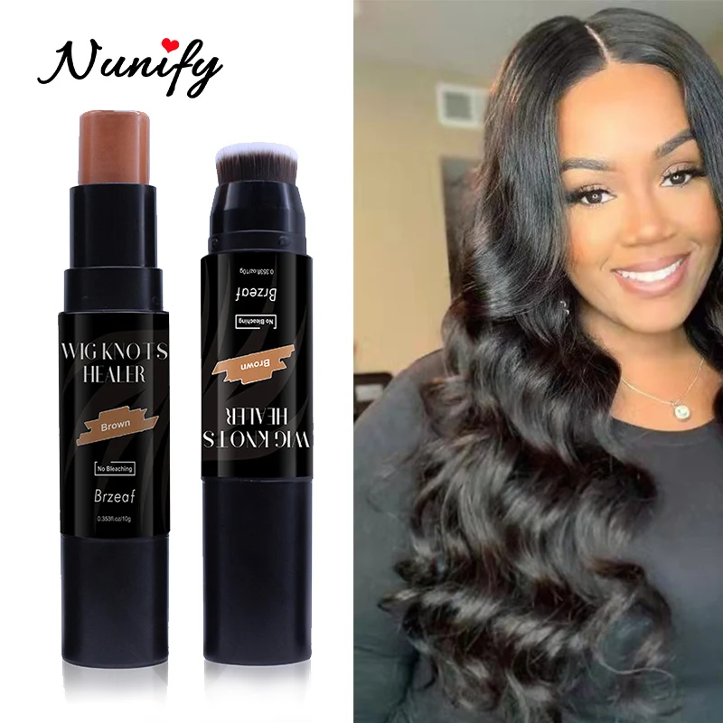 Plussign 100Ml 3.4Floz Brown Skin Colo Lace Tint Spary For Wigs Closure Frontal 10G Lace Tint Stick With Brush 4 Color Available