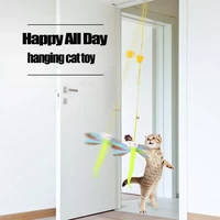 2020jmthanging automatic interactive cat toy funny mouse toys cat stick with bell toy for kitten playing teaser wand toy cat sup