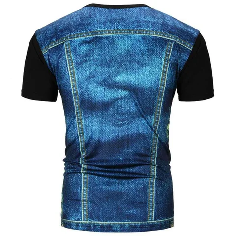 Летняя уличная одежда с коротким рукавом, искусственный костюм, жилет, футболка с 3D рисунком