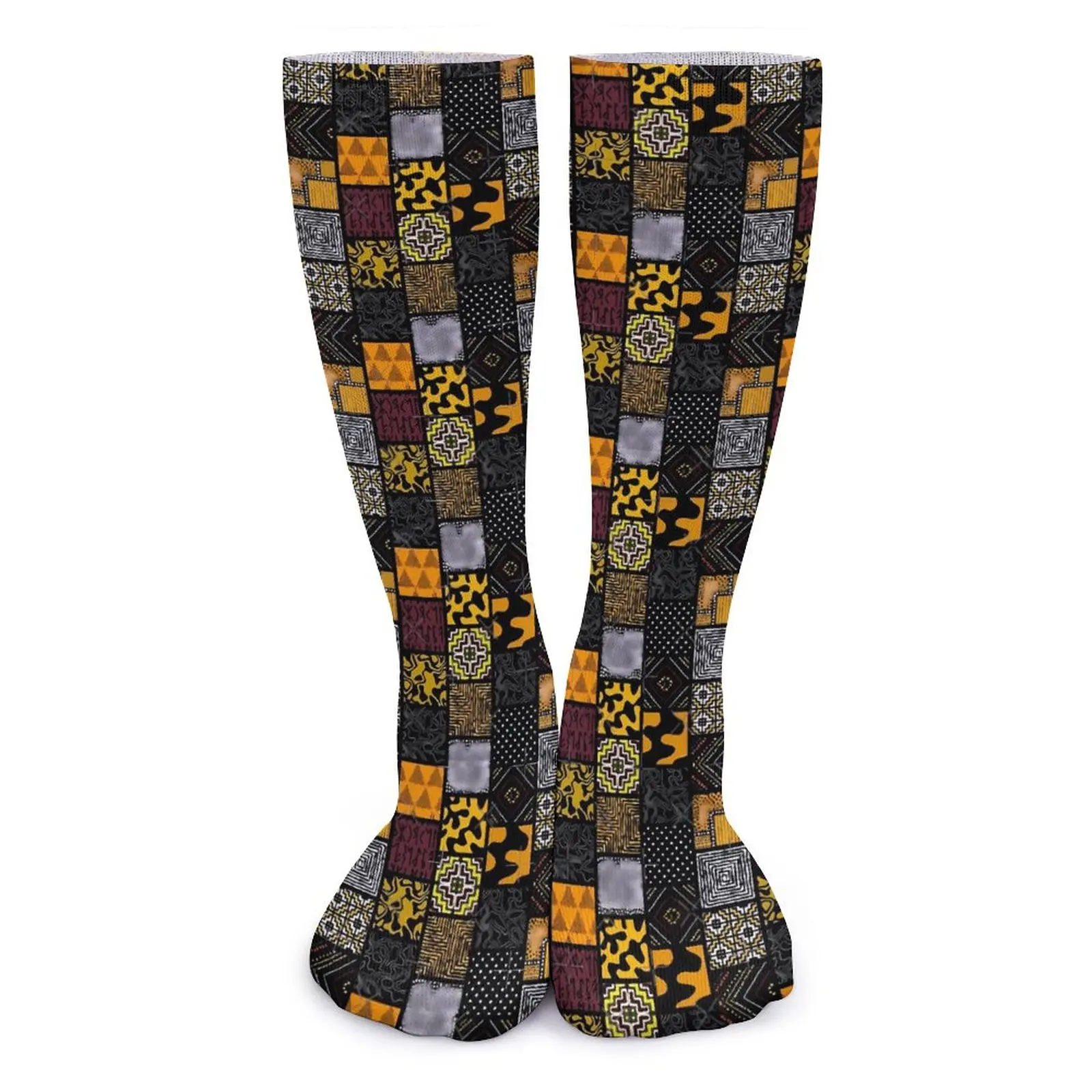 

Носки в клетку с принтом, Нескользящие, в стиле ретро