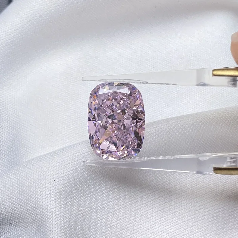 L-розовая подушка с измельченным льдом высокоуглеродистый бриллиант 11X15 мм