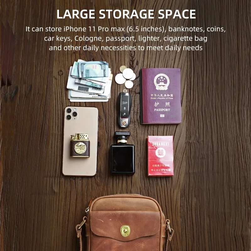 2022 New Genuine Leather Men's Messenger Bag Vintage Shoulder Bags High Quality Male Crossbody Bag Cross Body Pack For Travel