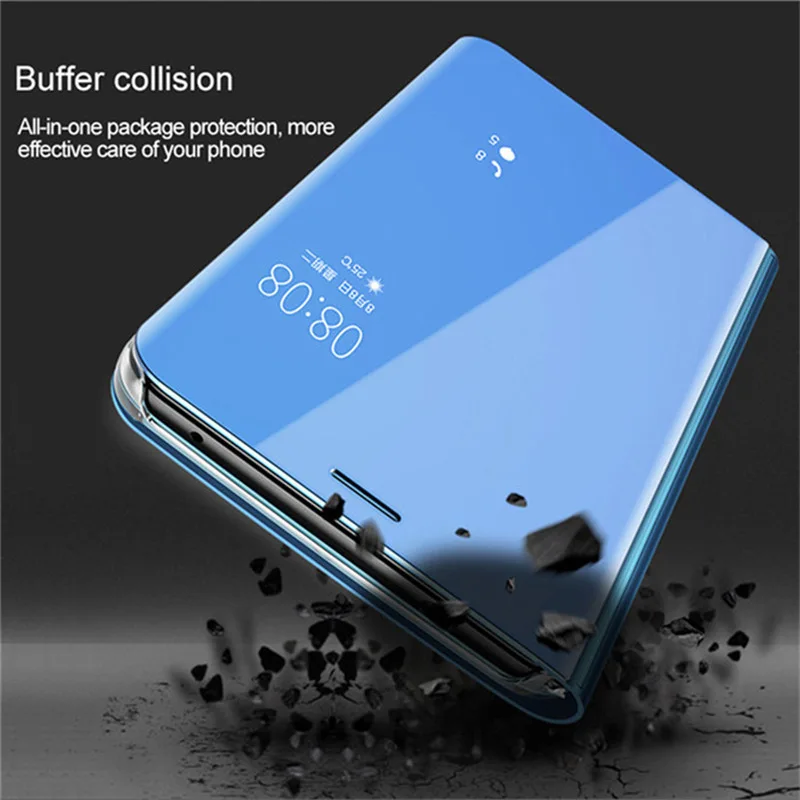 luxury smart mirror flip phone case for oneplus 7t 8t 8 6 7 6t pro for one plus nord heavy protection kicktand anti fall cover free global shipping