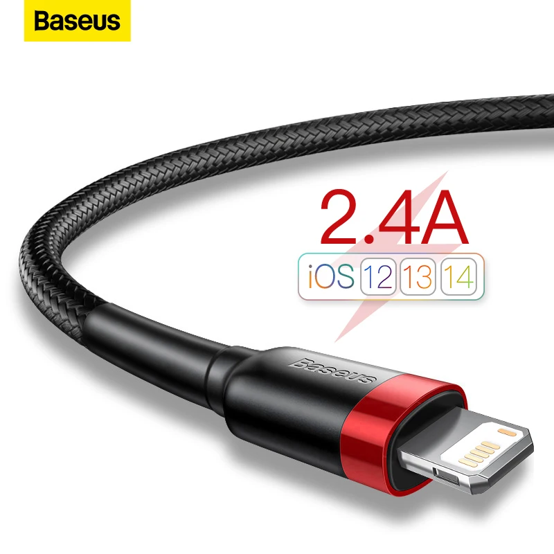 Baseus USB Cable for iPhone14 13 12 11 Pro Max Xs X 8 Plus Cable 2.4A Fast Charging Cable for iPhone Charger Cable USB Data Line