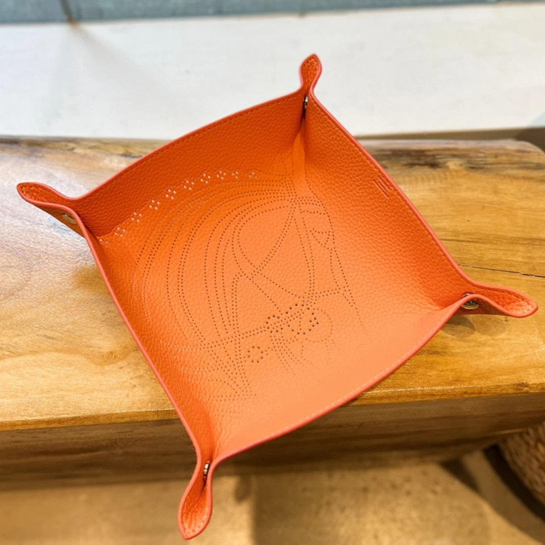 

Genuine leather high-quality storage tray, entrance key, jewelry, cosmetics storage tray, leather desktop storage Nordic H