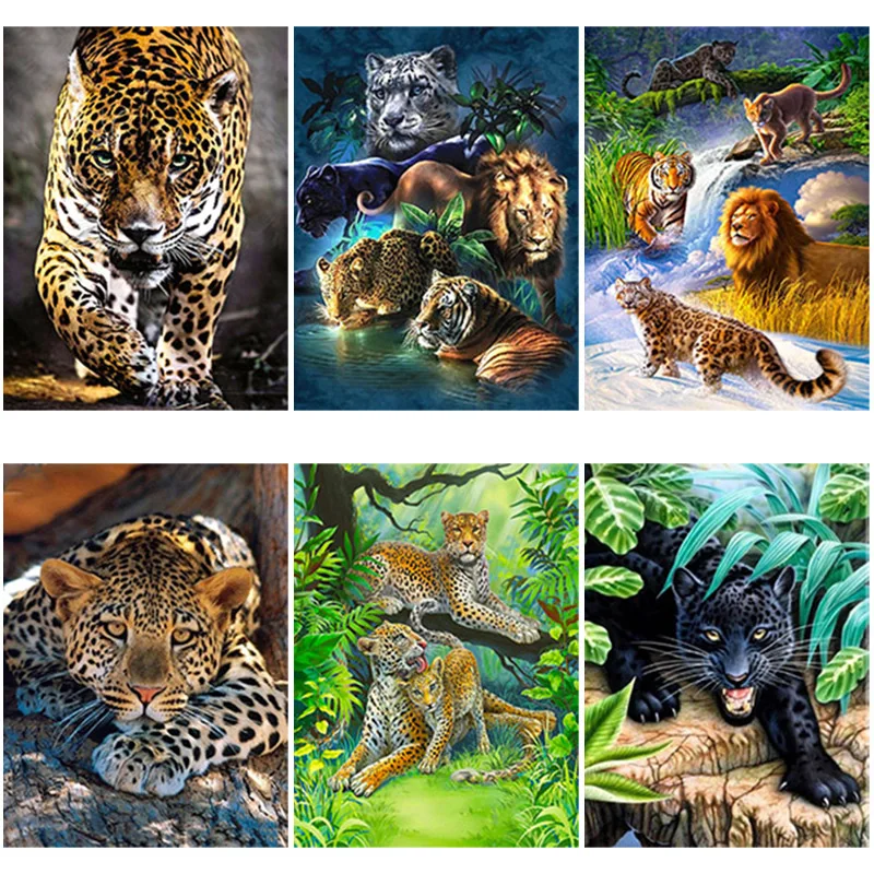 

5D DIY Diamond Painting Animals Leopards Embroidery Mosaic Handicrafts Picture Full Drill Cross Stitch Art Kit Living Room Decor