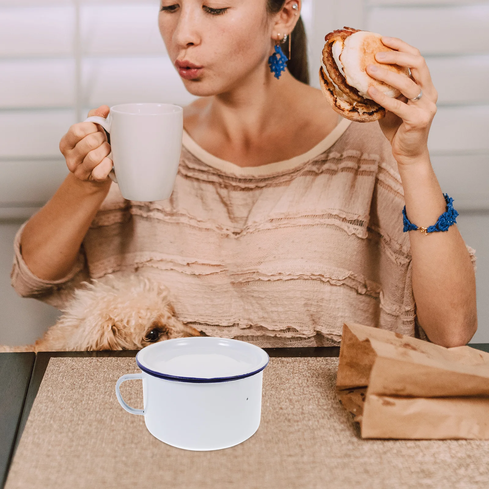 Эмалированная миска для лапши быстрого приготовления обеденный салат