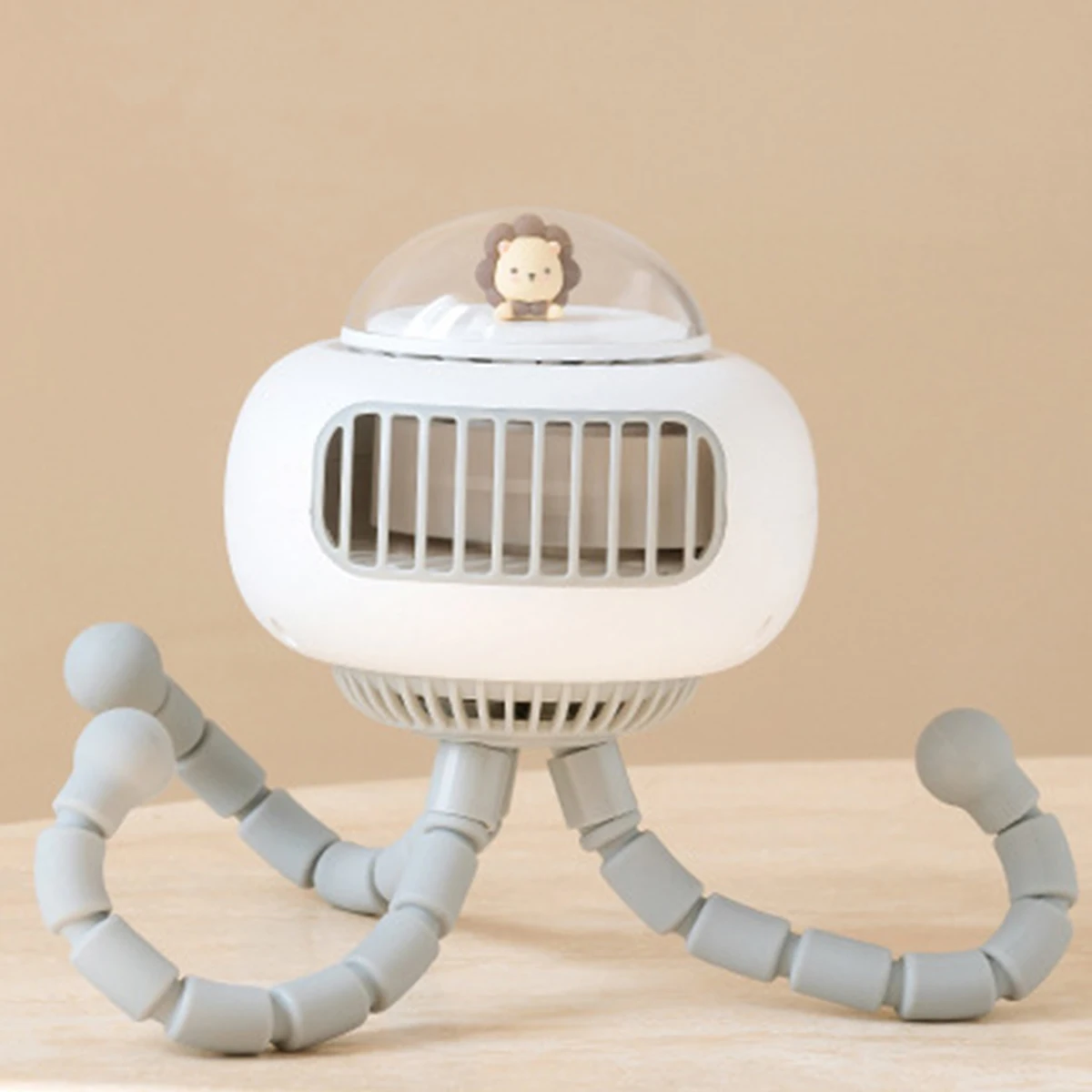 

Mini Flexible Air Conditioner 3600mAh Chargeable Stroller Cooling Fan 130° Auto Rotation 4-gear Wind Handheld for Outdoors Quiet