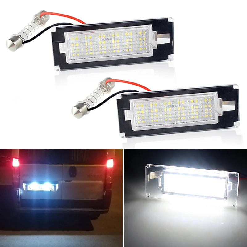 

2X For Fiat Ducato Bus box Peugeot Boxer Bus box Citroen Jumper Bus box Lancia Ypsilon LED License Plate Light Number Plate Lamp