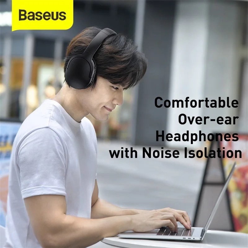 Baseus D02 Pro Wireless Bluetooth Headphones HIFI Stereo Earphones Foldable Sport Headset With Audio Cable For Tablet IPhone images - 6