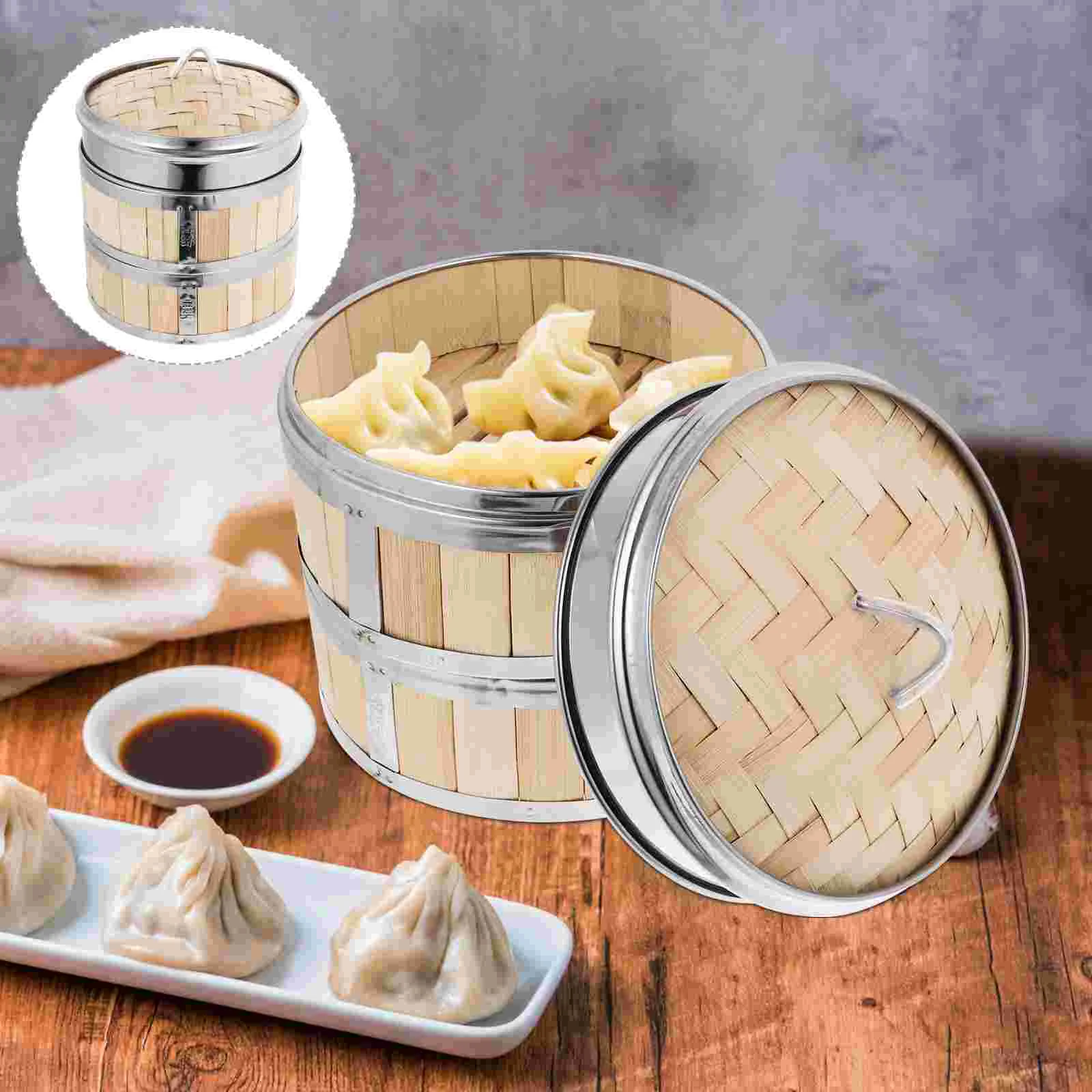 Длинная пароварка Bao корзины для азиатской кухни приготовления пищи бамбуковая