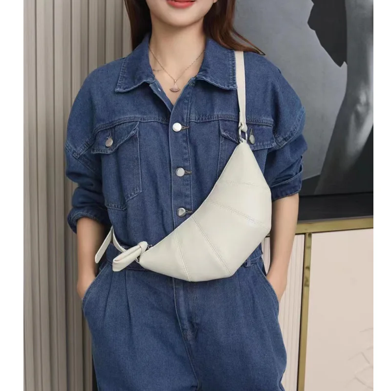 

Niche Design Female Bag 2023 New Dumpling Bag Leather Cowhide Single Shoulder Bag Croissant