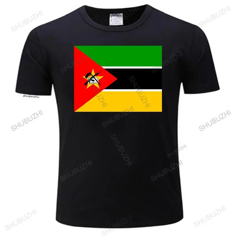 

Man crew neck tees short shleeve MOZAMBIQUE COUNTRY FLAG T-SHIRT TEE PICTURE PHOTO maputo african swahili unisex t-shirts