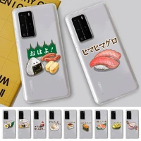 maiyaca sushi food phone case for samsung a51 a52 a71 a12 for redmi 7 9 9a for huawei honor8x 10i clear case