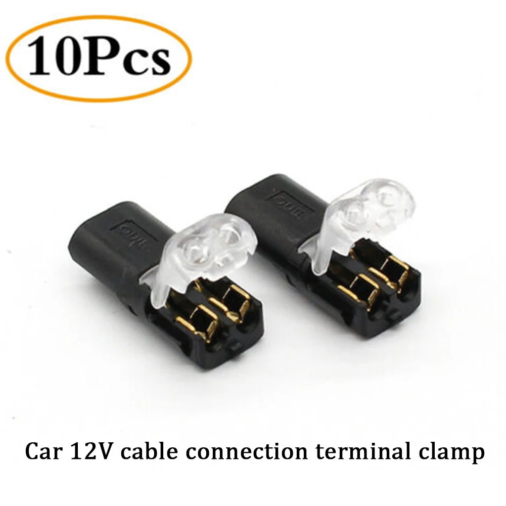 

10Pcs 10A 12V PVC 2pin Car Wire And Cable Plug Connector With Terminal Connection Clamp 22AWG UL94v-0 Cable Clamp Terminals