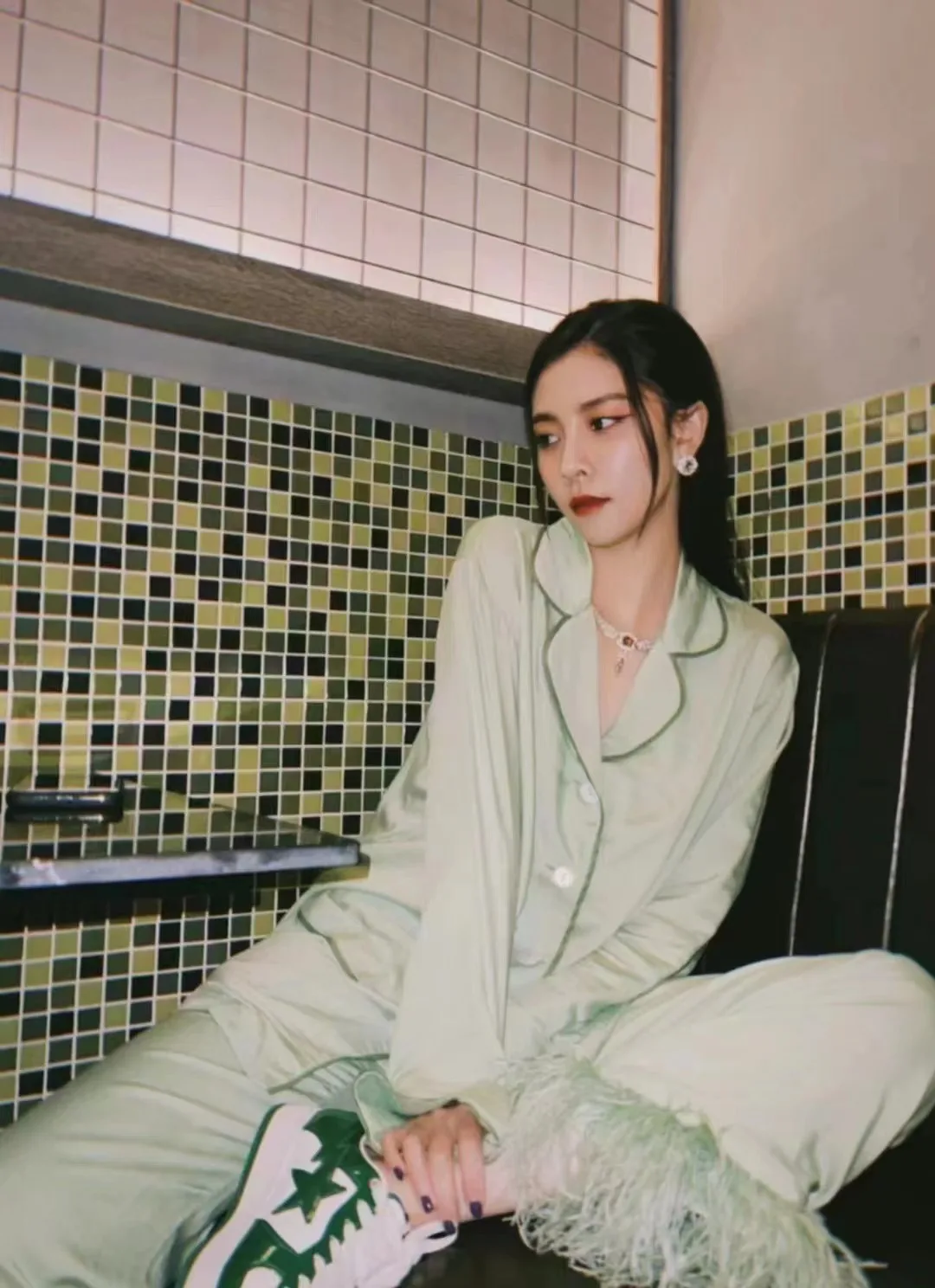 2023 Party Fairy Pajamas for Women Winter Luxury Ostrich Hair Pajamas Home Clothing Two-piece Set Feather SleepWear Home Suit