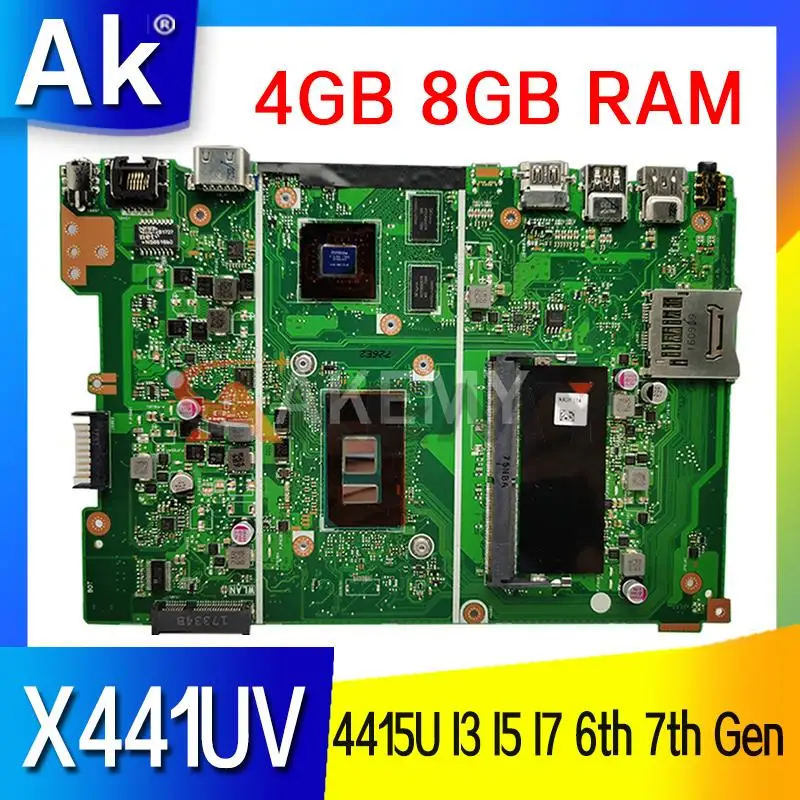 

X441UV Laptop motherboard 4415U I3 I5 I7 6th Gen 7th Gen CPU 4GB 8GB RAM For Asus X441U X441UQ X441UR X441UB A441U mainboard