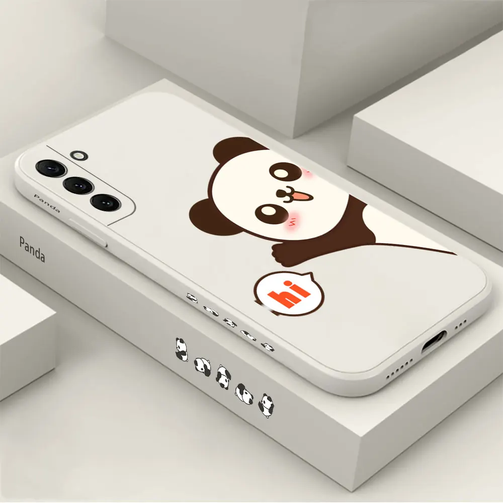 

hello Panda Phone Case For Samsung Galaxy S23 S22 S21 S20 FE Ultra 5G S11 S11E S10 S10E S9 Plus Lite Cover Fundas Cqoues Shell