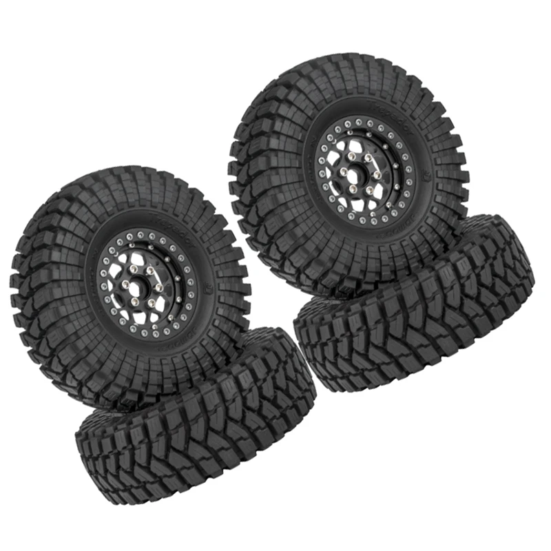 

4PCS 110Mm 1.9 Beadlock Wheel Rim Tire Set For 1/10 RC Crawler Car Traxxas TRX4 RC4WD D90 Axial SCX10 II III Redcat