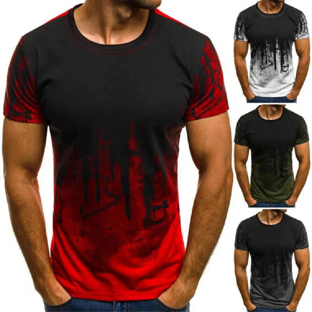 

Men Cross border Summer Men's 3D Camo Short Sleeve Large Men's Casual Half Sleeve T-shirt Underlay