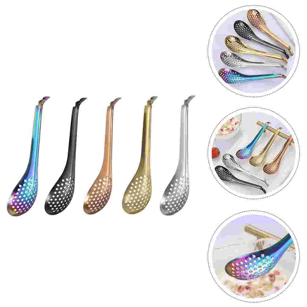 

Spoon Slotted Caviar Strainer Soup Spherification Stainless Steel Filter Bar Spoons Cocktail Straining Molecular Metal Sauces