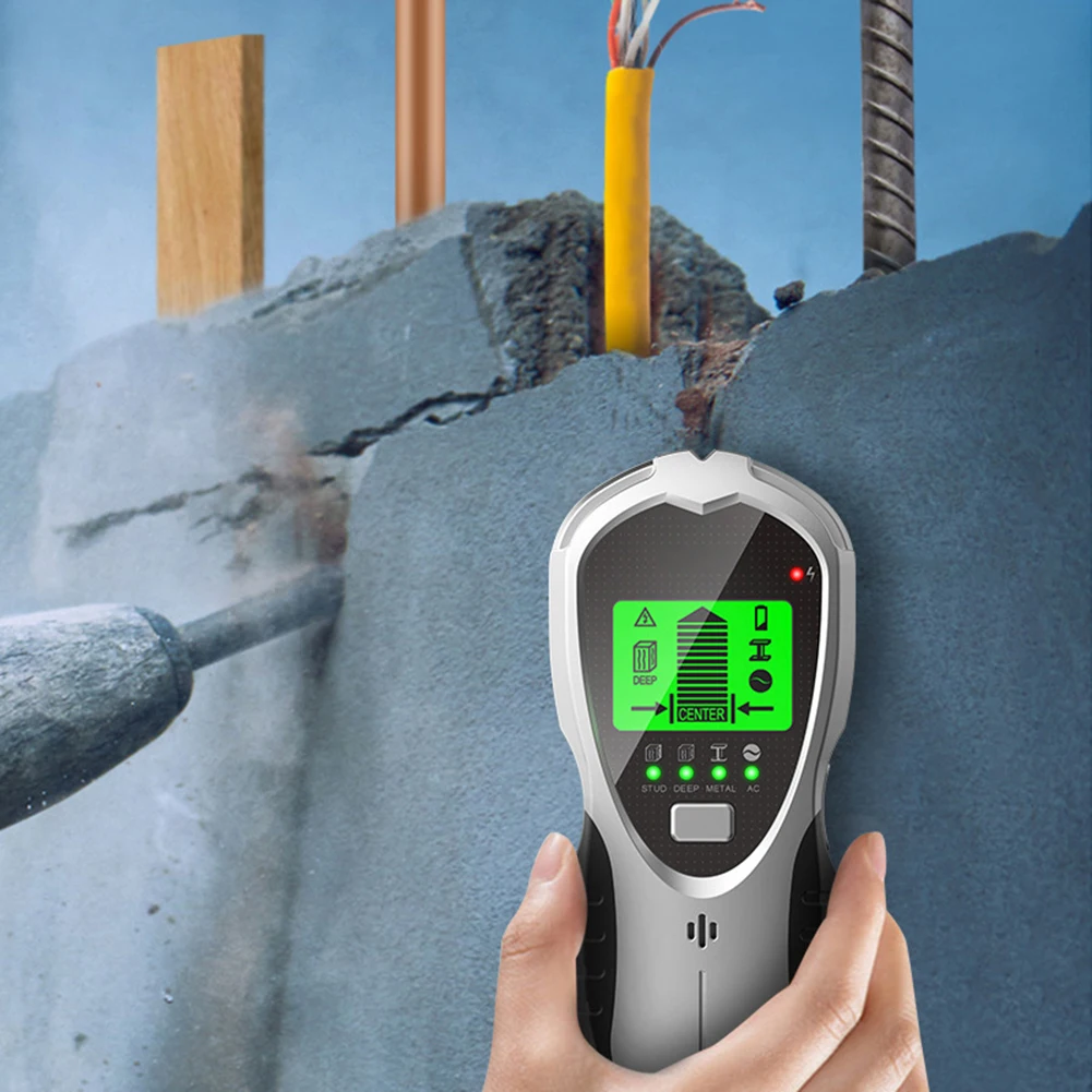 

4 in 1 Wood Studs Finder LCD Digital Display Multifunctional AC Wood Stud Finder Handheld Portable Depth Tracker Battery Powered