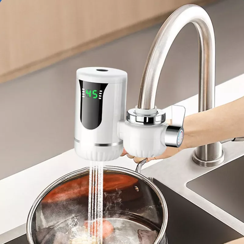

220V Tankless Water Heater Instant Electric Flow Water Heater Kitchen Faucet Hot and Cold Water Tap Instant Hot Water for Home