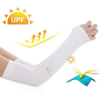 unisex compression cooling uv protection sun sleeves long arm cover silk anti slip sun mittsoutdoor riding summer