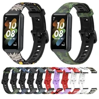 silicone strap for huawei band 7 honor band 6 colorful pattern replacement watchbands for huawei band 6 pro smart watch correa