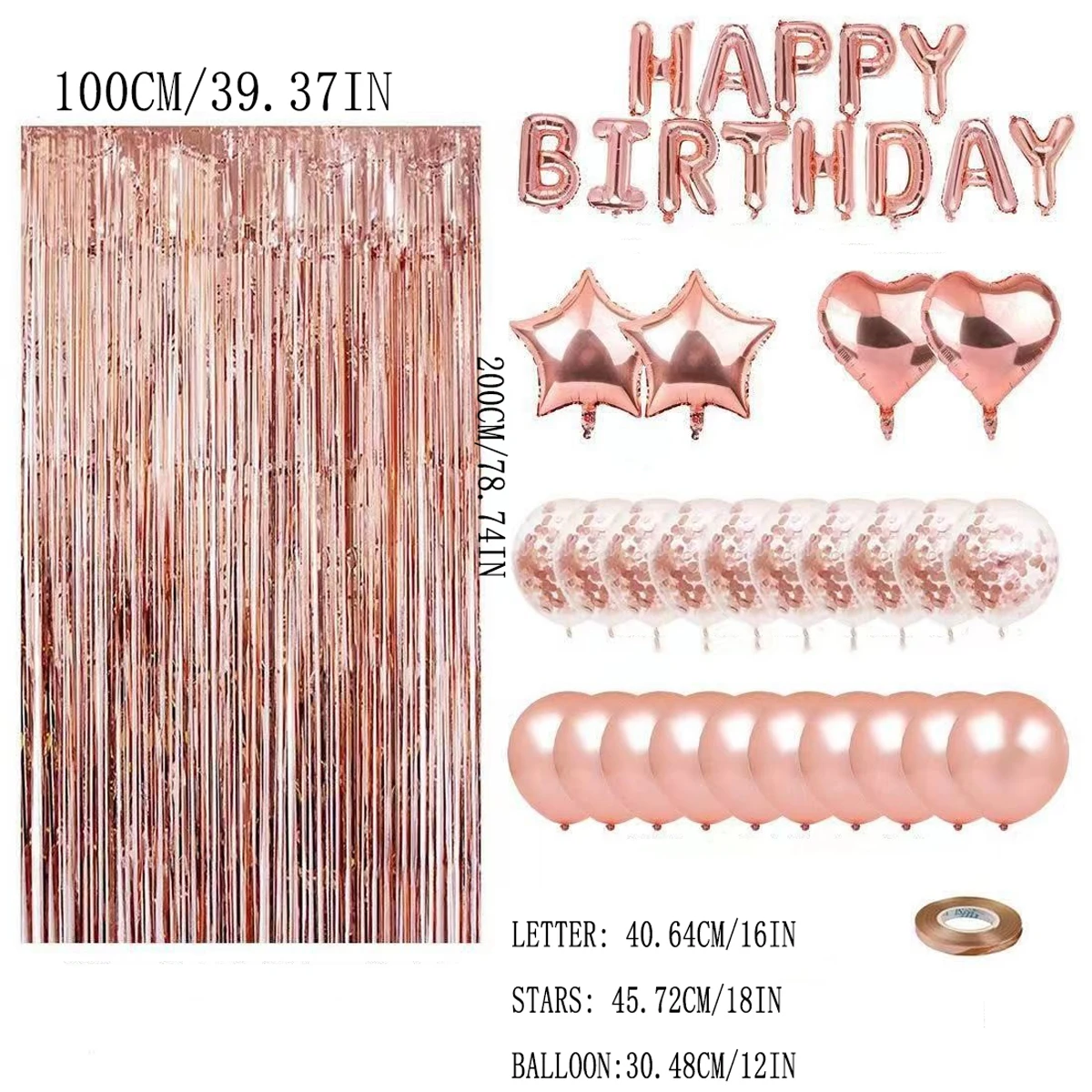 

Набор воздушных шаров розового золота для дня рождения