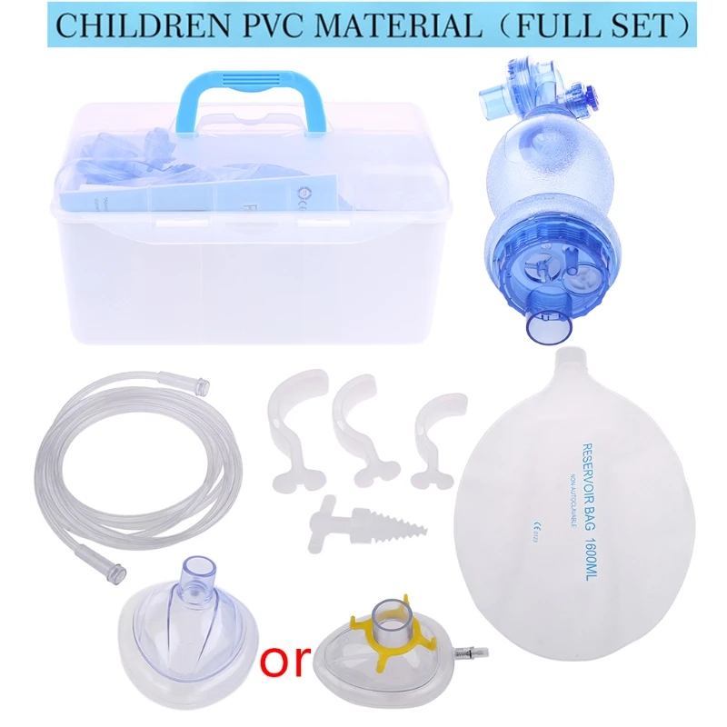 

Adults/Children/Infants Manual Resuscitator PVC Ambu Bag Oxygen Tube First Aid Kit Simple Breathing Apparatus Tool