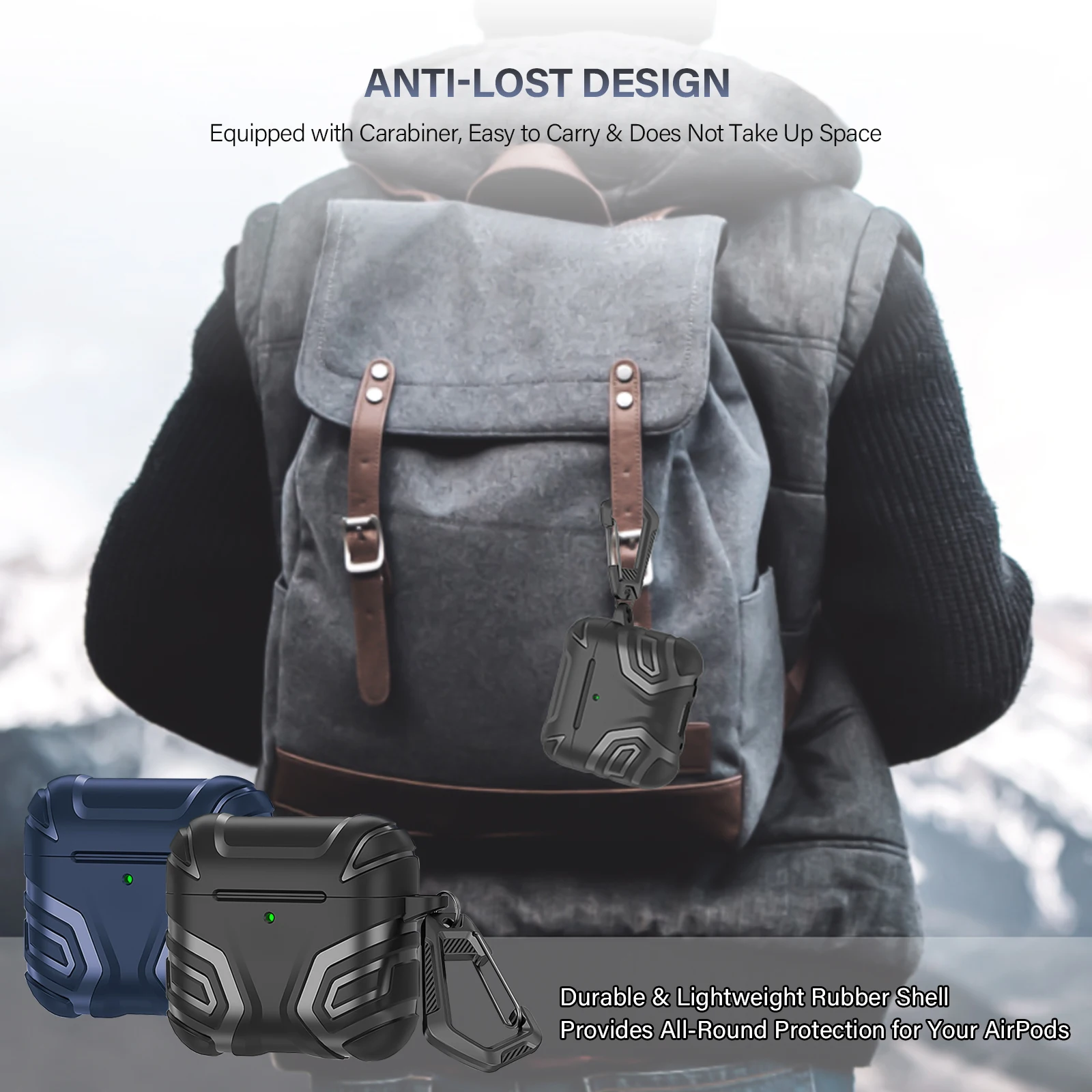 Чехол для AirPods 4 (2024 USB-C) чехол наушников из ТПУ с карабином защитой от потери 4-го