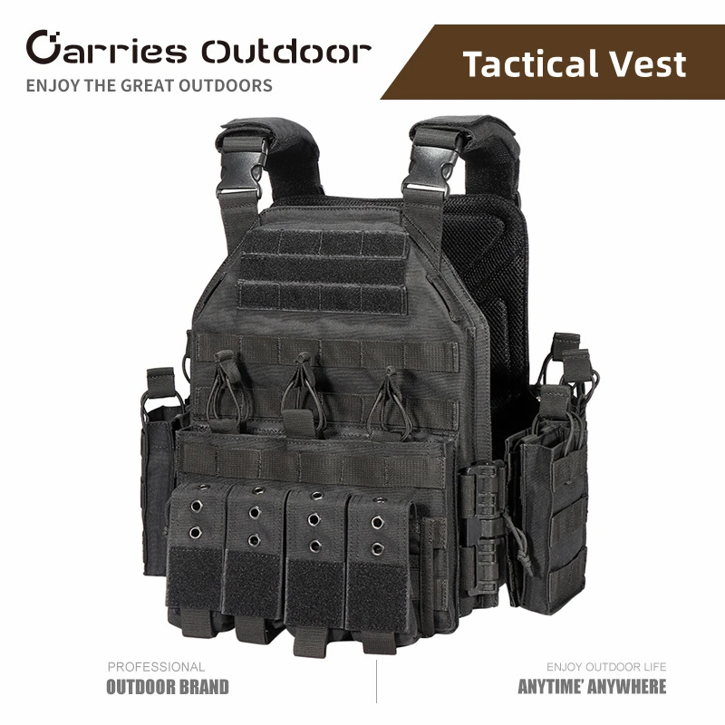 Tactical Vest Military Combat Armor Vest 1000D Nylon Hunting Airsoft Vest Adjustable Outdoor CS Training Molle Vest