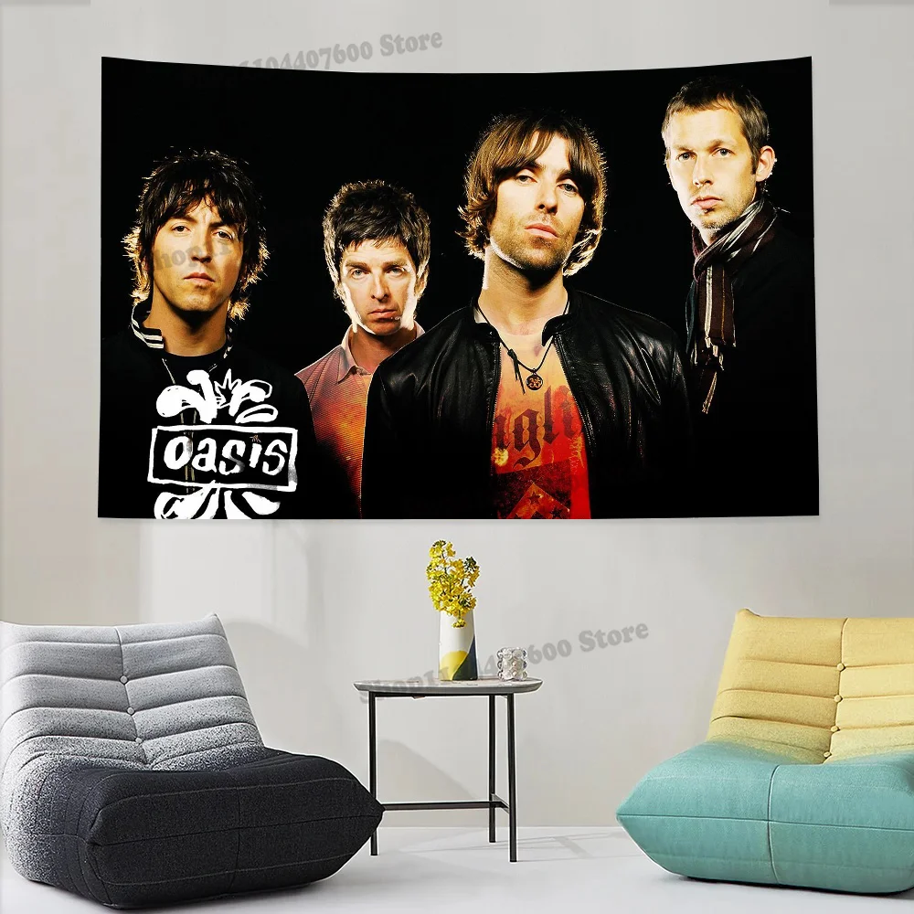 O-Oasis-s Band Tapestry Printed Decoration canvas Travel Used for advertising creative Birthday Gift