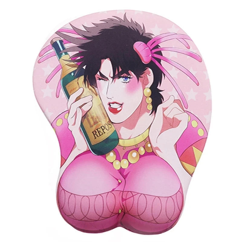 

Новинка, коврик для мыши Sovawin jojo с 3d рисунками из аниме, силиконовый коврик для мыши с сексуальной грудью и гелем, поддержка запястья, мягкий ...