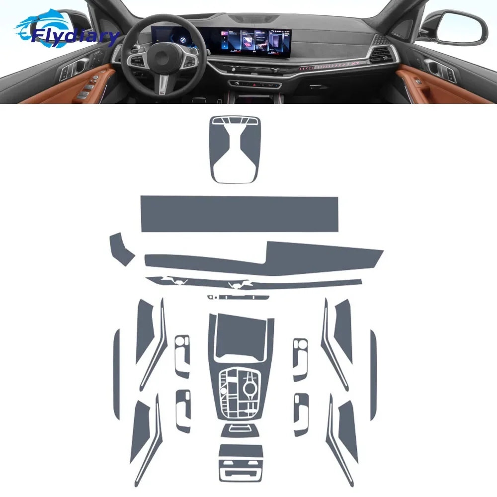 Фото Для BMW G07 X7 G67 2023, салон автомобиля, центральная консоль, прозрачная защитная пленка из ТПУ, краска, наклейка против царапин, ЖК-экран PPF №2