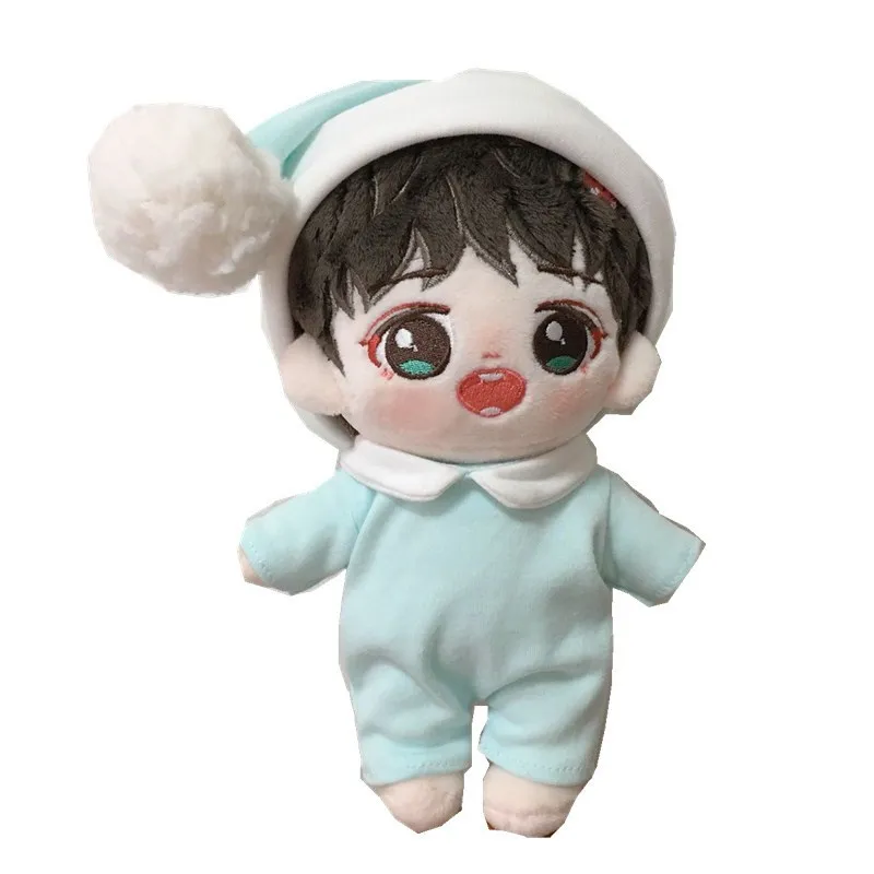 

Lovely jumpsuit with hat COS suit for Korea Kpop EXO Idol Dolls red yellow blue 20cm Baby Doll Outfit Plush Doll's Clothes
