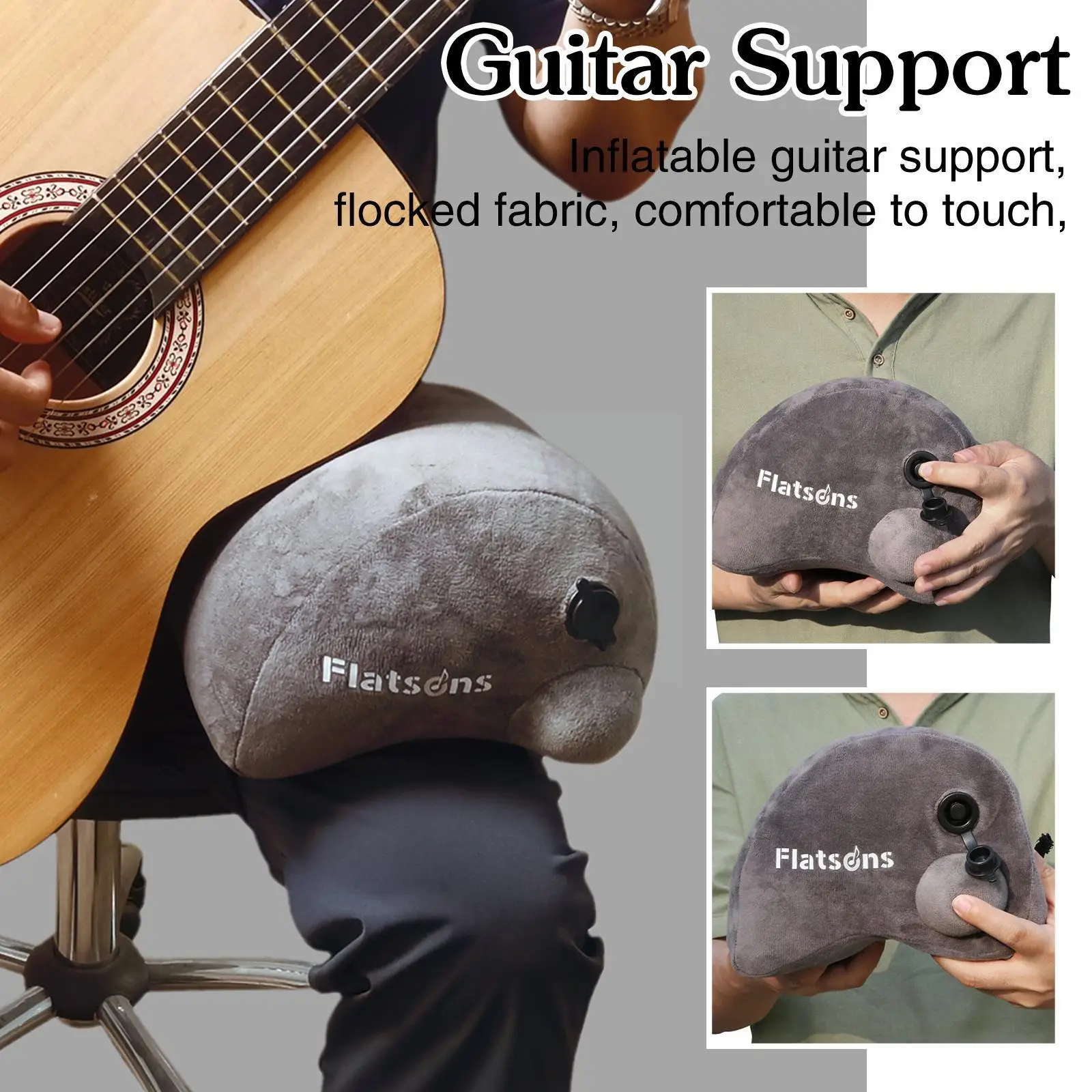 

Folk Classical Guitar Inflatable Pad Rest Support Cushion Playing Stand Leg Pad Guitar Band Tools Stand Cushion Elastic T7N7