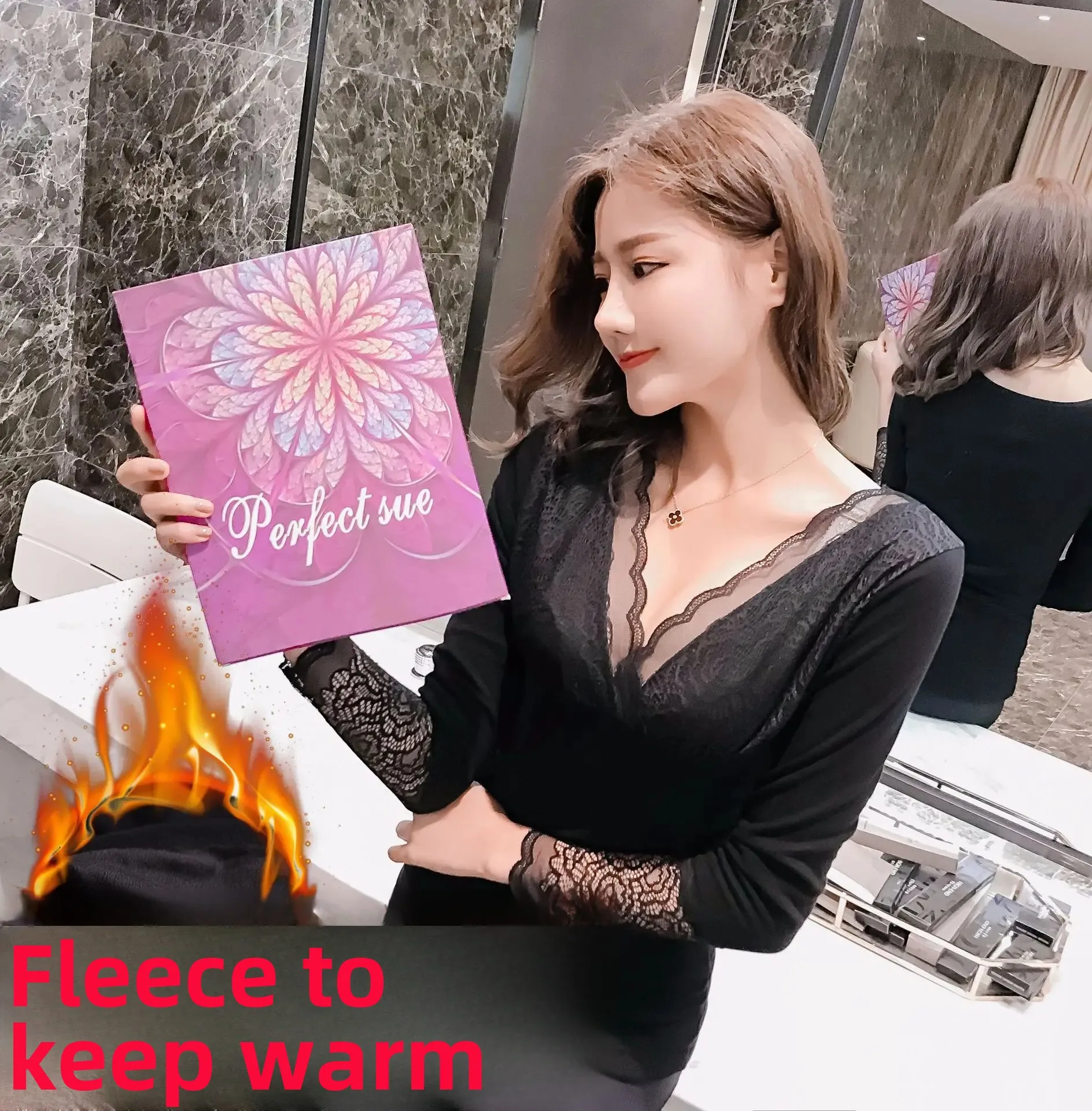 Зимний корейский стиль 2023 утолщенный теплый сексуальный бюстгальтер с v-образным