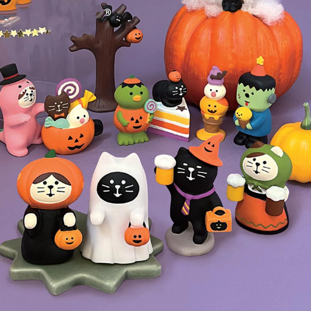 

Kawaii Creative Halloween Series Cute Cat Pumpkin Little Girl Desktop Decoration Ornament Birthday Gift Christmas Gift