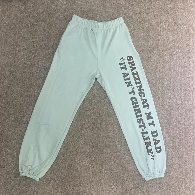 

20SS Four Seasons Popular Kanye West King Foam Letter Casual Pants CPFM.XYZ Jogger Men Sweatpants Sports Haze Blue Pants