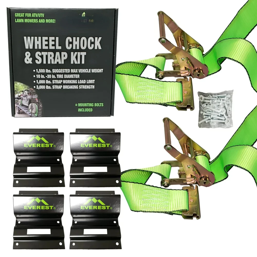 

Chock and Strap Kit with 6.5 ft. Straps and Mounting Bolts Included car accessories car products