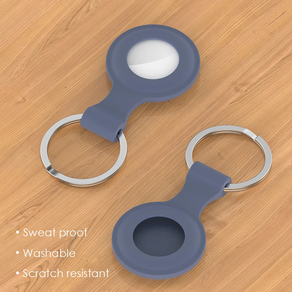 

Cover for Apple Airtags Case Liquid Silicone Protective Shell tracker Accessories Anti-scratch Sleeve Keychain Air Tag Case
